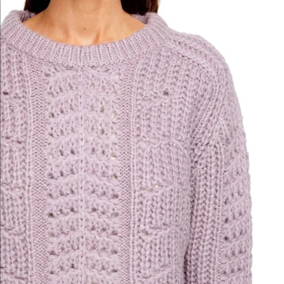ASTR the Label Georgia Cable Knit Sweater in Lilac - Picture 3 of 5